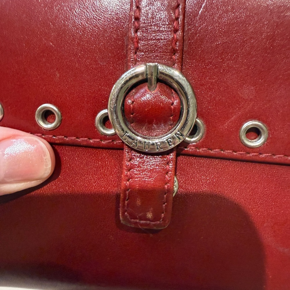 Ralph Lauren Red Leather Clutch